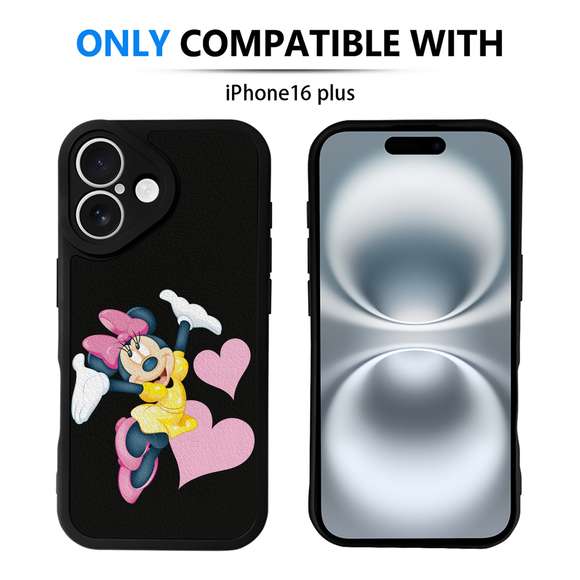 （画像用） ミッキーマウス Mickey Mouse 【iPhone 16シリーズ対応】シリコンスマホケース（レザー調） 材質：シリコン